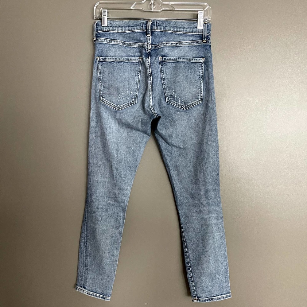 Agolde Sophie Distressed High Waist Skinny Jean Sz 27 High Rise Medium Blue Wash - Picture 12 of 16